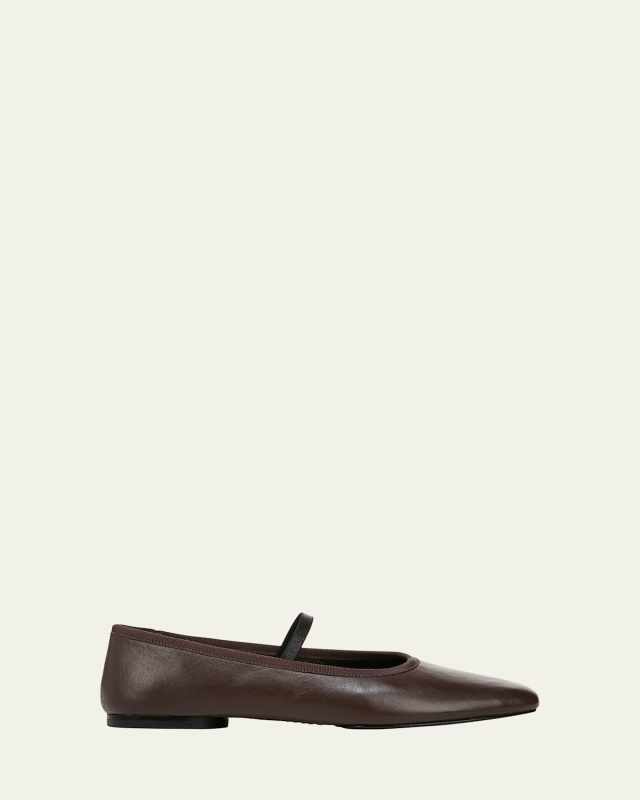 Vivian Leather Mary Jane Ballerina Flats